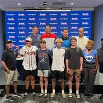 Group photo at Braves press event